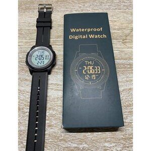 New Digital Watch Waterproof with Stopwatch Alarm Countdown Dual Time